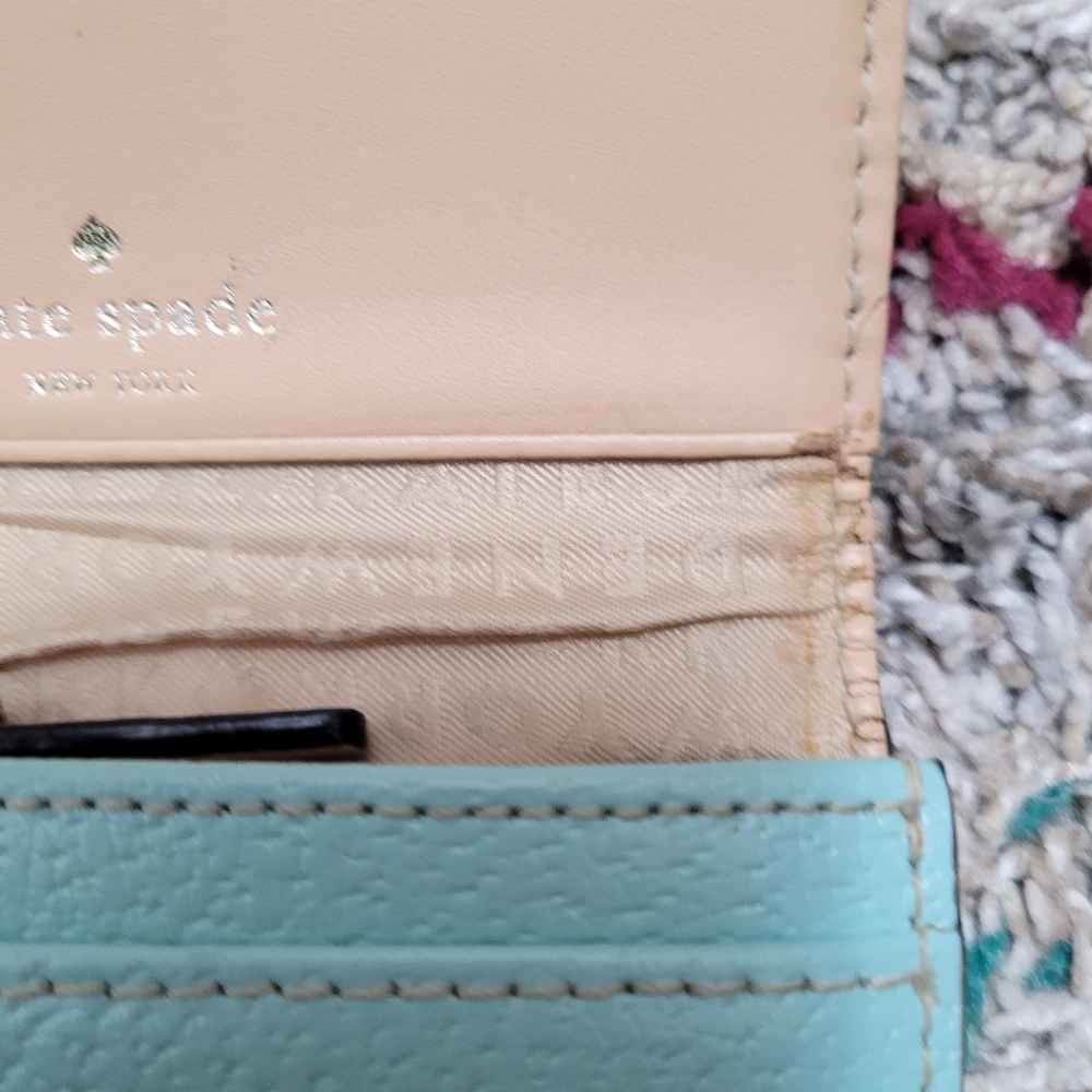 Kate Spade Teal Leather Compact Wallet - Picture 4 of 12